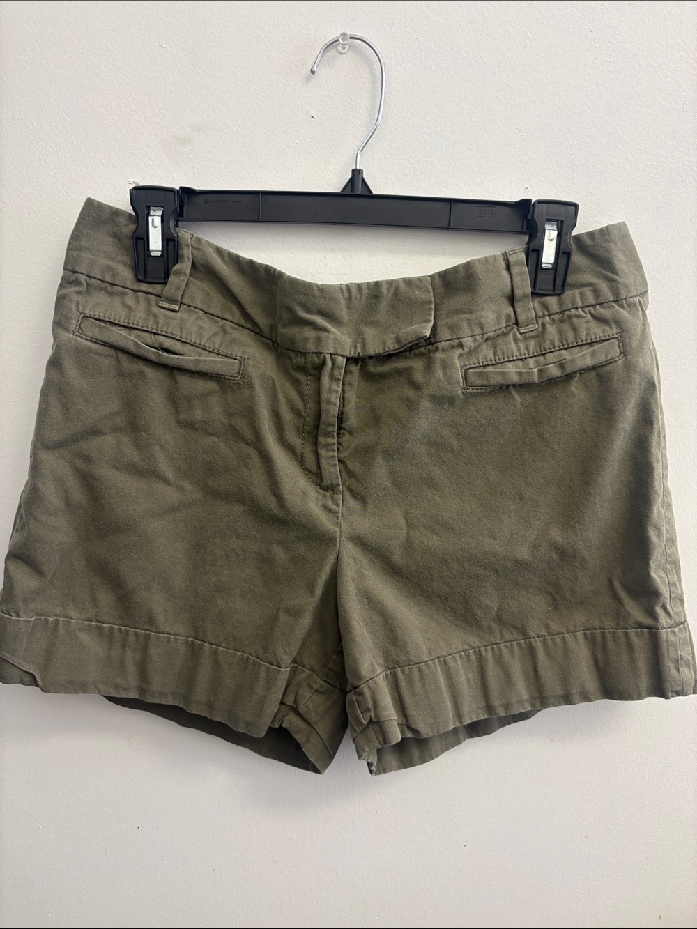 Ann Taylor Olive Utility Cotton Bermuda Shorts